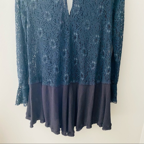 Free People New Tell Tale Lace Tunic Black Sz XS - Picture 7 of 9